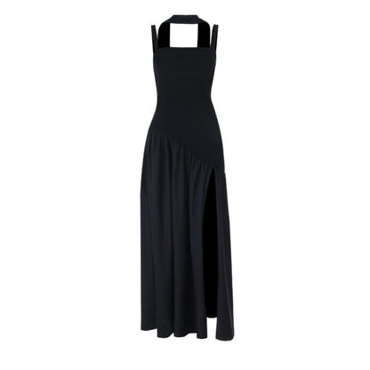 Vestido Elegante Ajustado con Cinta y Abertura